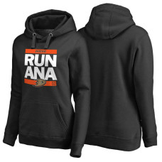 Women's Womens Anaheim Ducks Black RUN-CTY Pullover Hoodie