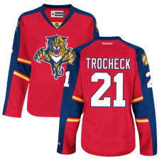 Women's Florida Panthers Vincent Trocheck #21 Red Home Premier Jersey With 2023 Stanley Cup Patch