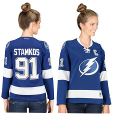 Women's Tampa Bay Lightning Steven Stamkos #91 Royal Blue Captain Home Premier Jersey