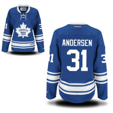 Women's Toronto Maple Leafs Frederik Andersen #31 Royal Blue Alternate Premier Jersey