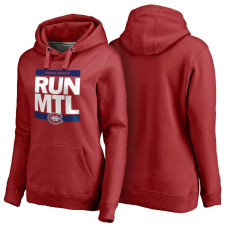 Women's Womens Montreal Canadiens Red RUN-CTY Pullover Hoodie