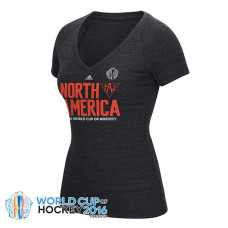 Women's North America Hockey World Cup of Hockey 2016 Pride V-Neck Black T-Shirt