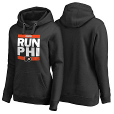 Women's Womens Philadelphia Flyers Black RUN-CTY Pullover Hoodie