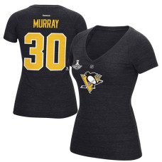 Women's Pittsburgh Penguins Matthew Murrtay #30 Black 2016 Stanley Cup Champions T-Shirt