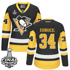 Women's Pittsburgh Penguins Tom Kuhnhackl #34 Black 2016 Stanley Cup Alternate Final Bound Jersey