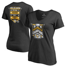 Women's Pittsburgh Penguins Black 2016 Stanley Cup Champions T-Shirt