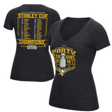 Women's Pittsburgh Penguins Black 2016 Stanley Cup Champions T-Shirt