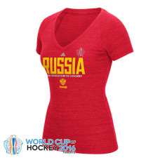 Women's Russia Hockey World Cup of Hockey 2016 Pride V-Neck Red T-Shirt