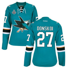 Women's San Jose Sharks Joonas Donskoi #27 Teal 2016 Stanley Cup Home Final Bound Jersey