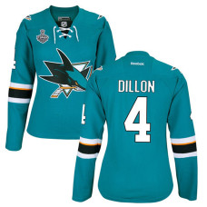 Women's San Jose Sharks Brenden Dillon #4 Teal 2016 Stanley Cup Home Final Bound Jersey