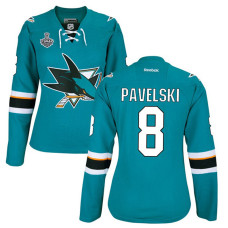 Women's San Jose Sharks Joe Pavelski #8 Teal 2016 Stanley Cup Home Final Bound Jersey