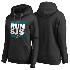 Women's Womens San Jose Sharks Black RUN-CTY Pullover Hoodie