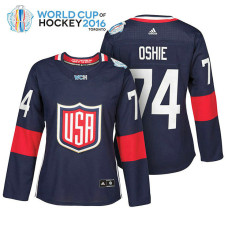 Women's Ice Hockey T.J. Oshie #74 Navy 2016 World Cup Premier Player Jersey