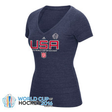 Women's US Hockey World Cup of Hockey 2016 Pride V-Neck Navy T-Shirt