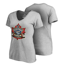 Women's Winnipeg Jets Heathered Gray 2016 Heritage Classic Event Logo Heathered V-Neck T-Shirt