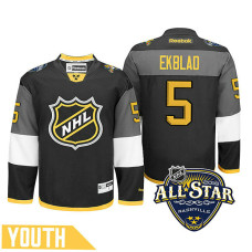 Youth Florida Panthers Aaron Ekblad #5 Black 2016 All-Star Premier Jersey With 2023 Stanley Cup Patch