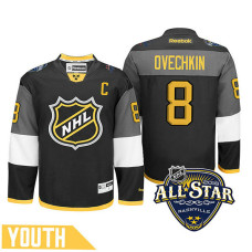 Youth Washington Capitals Alex Ovechkin #8 Black 2016 All-Star Jersey