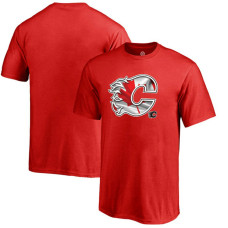 Youth Calgary Flames Red Crew Neck Mother's Day Gift Canada Wave T-shirt