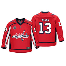 Youth Washington Capitals #13 Jakub Vrana 2018 Stanley Cup Final Replica Player Red Jersey