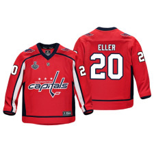 Youth Washington Capitals #20 Lars Eller 2018 Stanley Cup Final Replica Player Red Jersey