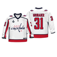 Youth Washington Capitals #31 Philipp Grubauer 2018 Stanley Cup Final Replica Player White Jersey