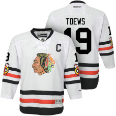 Youth Chicago Blackhawks #19 Jonathan Toews White Premier Jersey