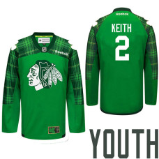 Youth Chicago Blackhawks #2 Duncan Keith Green St. Patrick Day Premier Jersey