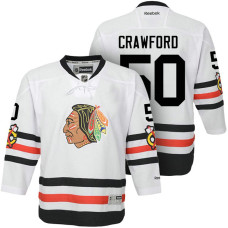 Youth Chicago Blackhawks #50 Corey Crawford White Premier Jersey