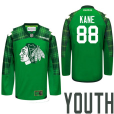 Youth Chicago Blackhawks #88 Patrick Kane Green St. Patrick Day Premier Jersey