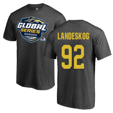 Youth Colorado Avalanche Gray Gabriel Landeskog #92 2017 Global Series T-shirt