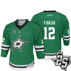 Youth Dallas Stars #12 Radek Faksa Green 1995-2017 25th Anniversary Home Jersey