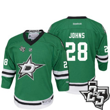 Youth Dallas Stars #28 Stephen Johns Green 1995-2017 25th Anniversary Home Jersey