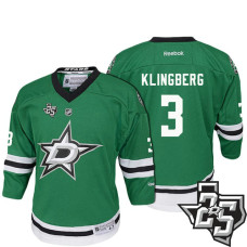 Youth Dallas Stars #3 John Klingberg Green 1995-2017 25th Anniversary Home Jersey