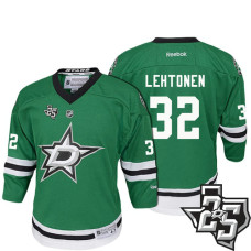 Youth Dallas Stars #32 Kari Lehtonen Green 1995-2017 25th Anniversary Home Jersey