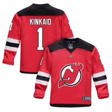 Youth New Jersey Devils #1 Keith Kinkaid Red 2018 New Season Home Jersey