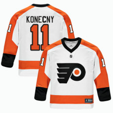 Youth Philadelphia Flyers #11 Travis Konecny White 2018 New Season Team Road Jersey