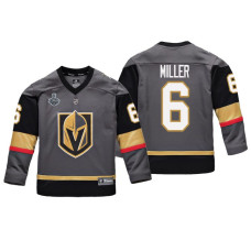 Youth Vegas Golden Knights #6 Colin Miller Gray Replica Player Jersey With 2023 Stanley Cup Patch