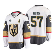 Youth Vegas Golden Knights #57 David Perron Breakaway Road White Jersey With 2023 Stanley Cup Patch