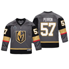 Youth Vegas Golden Knights #57 David Perron Gray Replica Player Stanley Cup Final 2018 Jersey