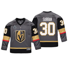 Youth Vegas Golden Knights #30 Malcolm Subban Gray Replica Player Jersey With 2023 Stanley Cup Patch