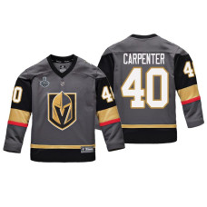 Youth Vegas Golden Knights #40 Ryan Carpenter Gray Replica Player Jersey With 2023 Stanley Cup Patch