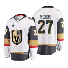 Youth Vegas Golden Knights #27 Shea Theodore Breakaway Road White Jersey With 2023 Stanley Cup Patch