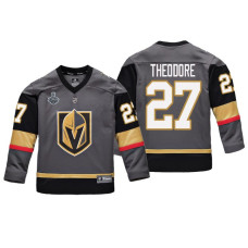 Youth Vegas Golden Knights #27 Shea Theodore Gray Replica Player Stanley Cup Final 2018 Jersey