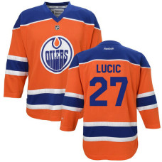 Youth Oilers #27 Milan Lucic Orange Premier Alternate Jersey