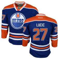 Youth Oilers #27 Milan Lucic Royal Blue Premier Home Jersey