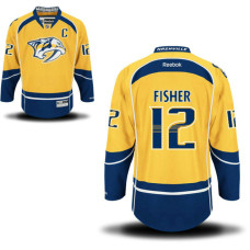 Youth Nashville Predators #12 Mike Fisher Gold Home Premier Captain Jersey