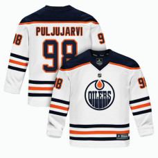 Youth Edmonton Oilers #98 Jesse Puljujarvi White 2018 New Season Team Road Jersey