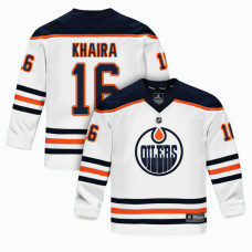 Youth Edmonton Oilers #16 Jujhar Khaira White 2018 New Season Team Road Jersey