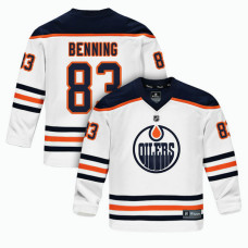 Youth Edmonton Oilers #83 Matt Benning White 2018 New Season Team Road Jersey