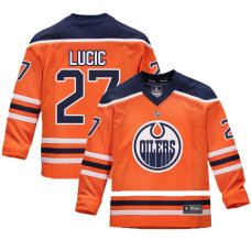 Youth Edmonton Oilers #27 Milan Lucic Orange 2018 New Season Home Jersey